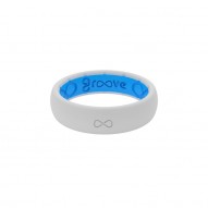 Groove Thin Silicone Ring - Snow White and Glacier Blue